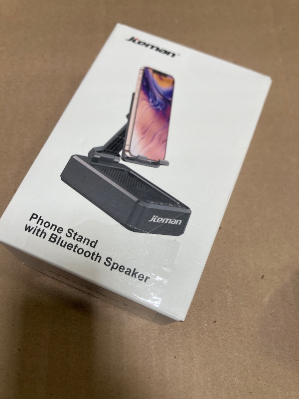 Photo 1 of Cell Phone Stand with Wireless Bluetooth Speaker and Anti-Slip Base HD Surround Sound Perfect for Home and Outdoors with Bluetooth Speaker for Desk Compatible with iPhone/ipad/Samsung Galaxy