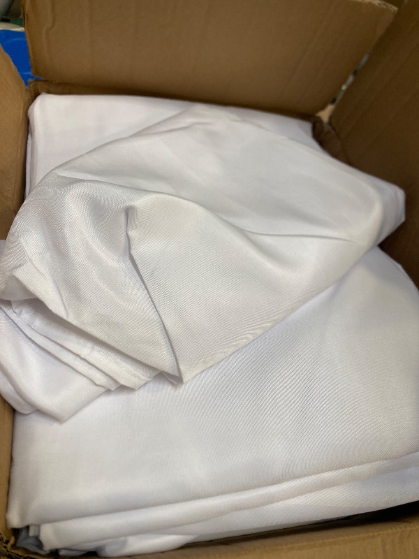 Photo 1 of sancua 8 Pack White Tablecloth 90 x 132 Inch - Rectangle Table Cloth for 6 Feet Tables Stain and Wrinkle Resistant Washable Polyester Table Cover for Dining Wedding Banquet Party Buffet Restaurant