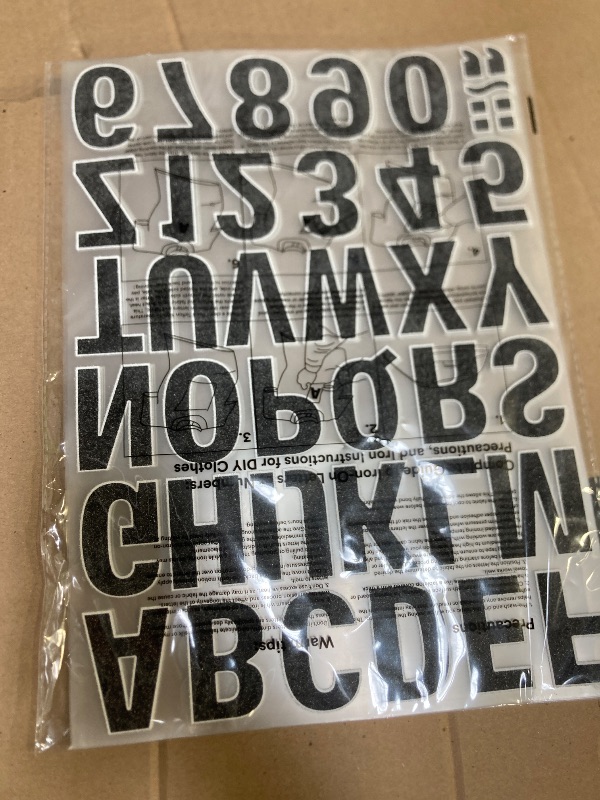 Photo 1 of 2 Inch Iron on Letters and Numbers for Clothing, 5 Sheets 215 Pieces Vinyl Heat Transfers Letters with A-Z and 0-9 Iron on Letters for Fabric Numbers Alphabet Sticker for T-Shirt Designs DIY Craft