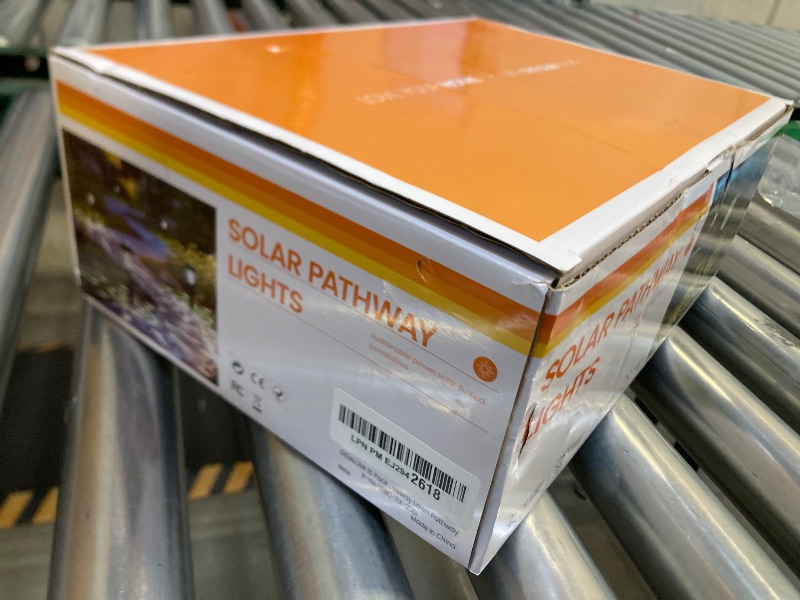 Photo 1 of GIGALUMI 16 Pack Solar Outdoor Lights, Bright Solar Pathway Lights with Great Pattern, Waterproof Auto On/Off Light for Outside Garden Walkway Driveway Lawn Pathway