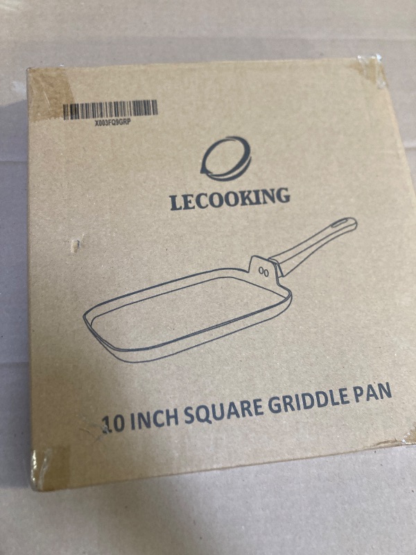 Photo 1 of LECOOKING 10 Inch Square Griddle Pan, Nonstick Grill Pan for Cooking Eggs, Omelettes, and More, Griddle Cookware, PFOA Free