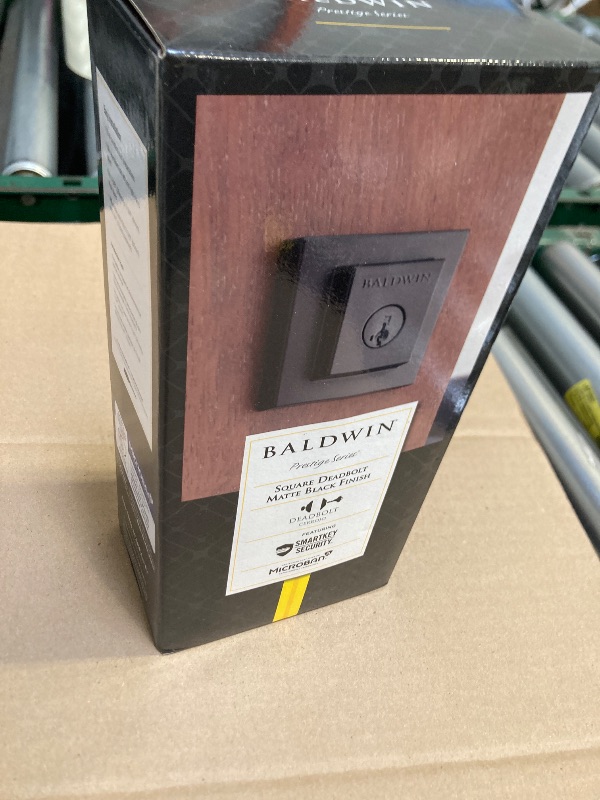 Photo 1 of Baldwin Spyglass, Single Cylinder Front Door Deadbolt Featuring SmartKey Re-key Technology and Microban Protection, in Matte Black