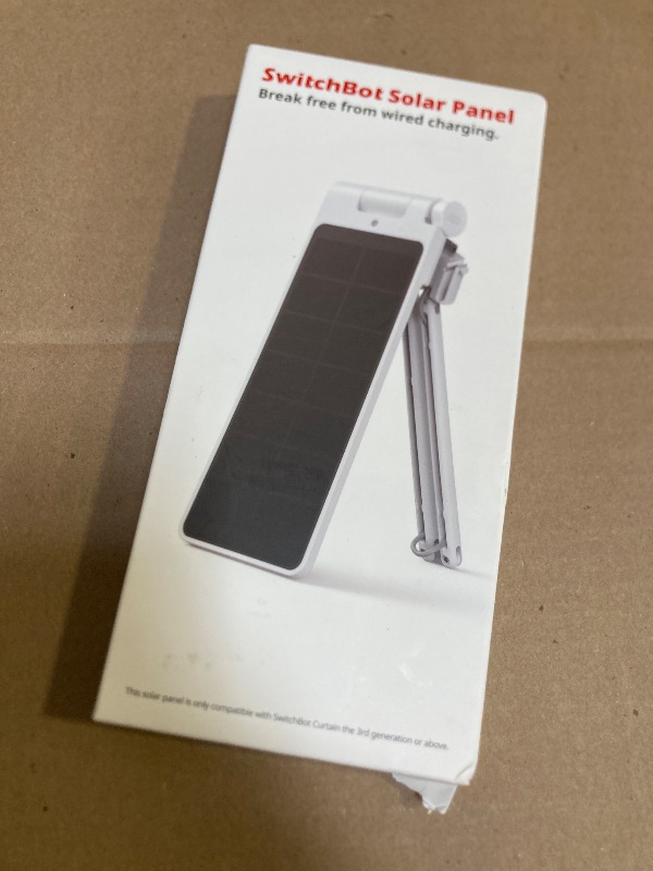 Photo 1 of SwitchBot Solar Panel Charger for Curtain 3 - Performance Upgrade, Easy to Use, Support Low Light Charging, Smart Solar Panel for SwitchBot Curtain 3 Rod/U Rail, Non-Stop Solar Power Supply