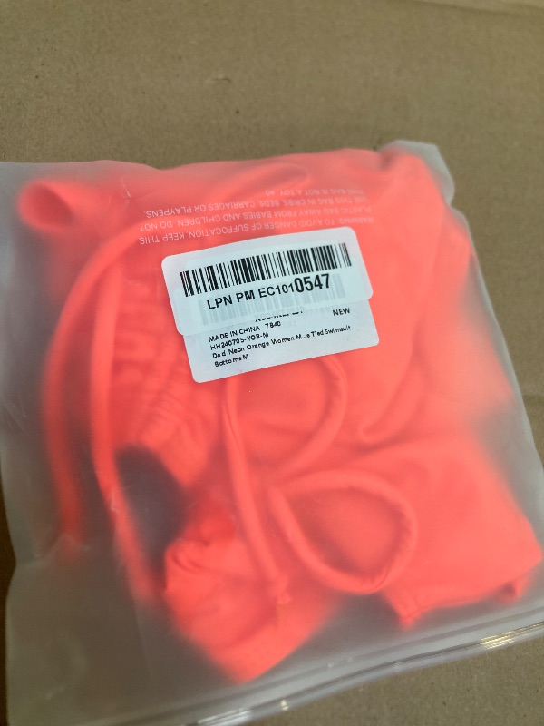 Photo 1 of Size M-*Daci Neon Orange Women Mid Waist Bikini Bottoms - Full Coverage Swim Bathing Suit Bottom Side Tied Swimsuit Bottoms M