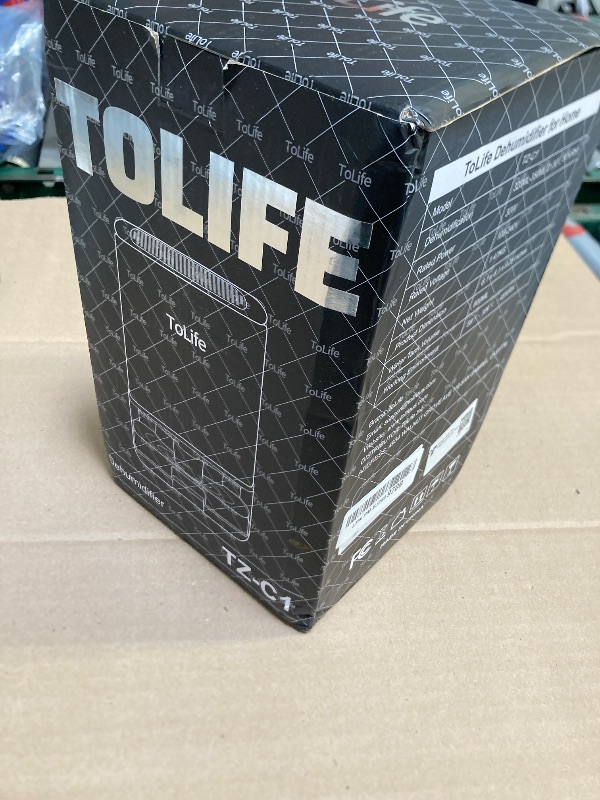 Photo 1 of ToLife Dehumidifiers for Home 30 OZ Water Tank with Auto-Off 500 sq.ft Portable Small Dehumidifier for Bathroom Bedroom RV Closet Room 7 Colors LED Light, Black