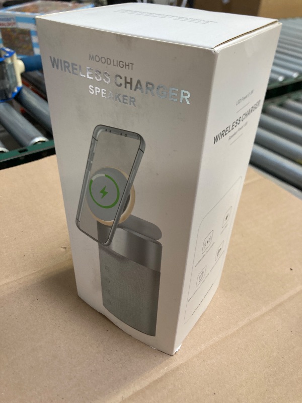 Photo 1 of COLSUR Bluetooth Speaker with Night Light - 3 in 1 Mag-Safe Wireless Charger for iPhone 16/15/14/13/12 Series, AirPods Pro/3/2?Gifts for Men& Women