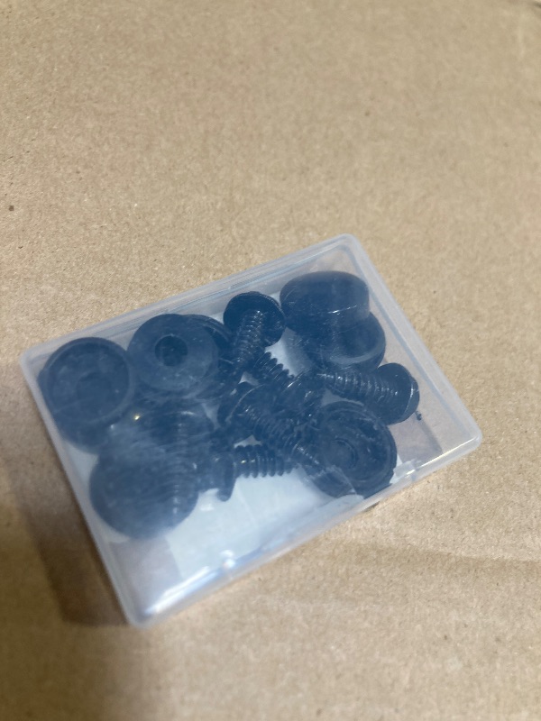 Photo 1 of 18pcs License Plate Screws Kit, Stainless Steel License Plate Screws and Caps Screw Gaskets License Plate Fasteners Kit Anti-Theft for Domestic Cars Motorcycles Trucks SUVs (Black)