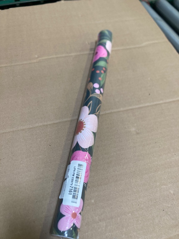 Photo 1 of HAOKHOME Floral Peel and Stick Wallpaper Nursery Vintage Removable Stick on Contact Paper for Bathroom Decor Dark Green/Pink/Orange 17.3in x 9.8ft