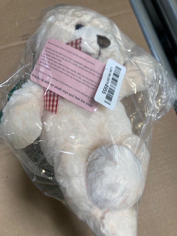Photo 1 of Riuhot Teddy Bear Plush with Heart Cute White Teddy Bear Stuffed Animal Soft Stuffed Anamals Bear Plushie Christmas Birthday Gifts for Girlfriend Boyfriend Kids 13.8"