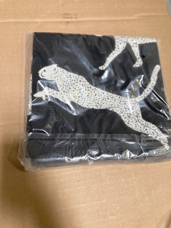 Photo 1 of Croker Horse 18x18'' Throw Pillow Cushion Covers - Black Embroidery Leopard Cheetah Luxury Modern Style Couch Sofa Pillow Cover for Living Room Bedroom