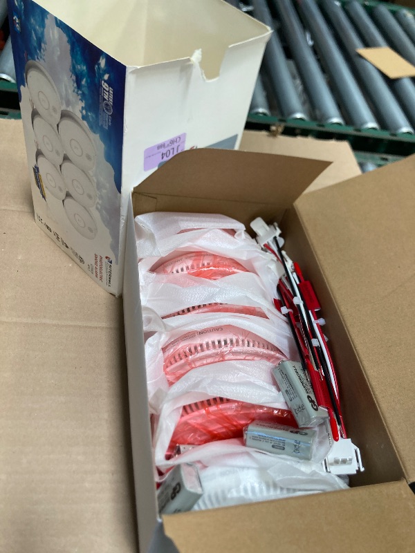 Photo 1 of Siterwell  Detector, Hardwired Interconnected Smoke Detector, Photoelectric Smoke Alarm with 9V Backup Battery, Fire Alarm with Test/Silence Button, ETL-9th Listed, GS562A, 6 Packs