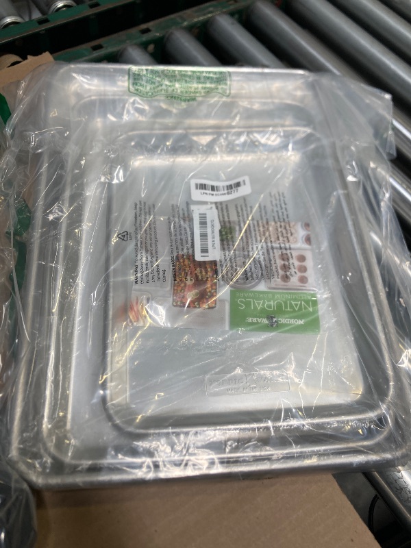 Photo 1 of Nordic Ware Naturals 3 Piece Set - USA Made Aluminum Commercial Quality Sheet Pan for Baking or Roasting, Encapsulated Galvanized Steel Rim Prevents Warping; Half Sheet, Jelly Roll and Quarter Sheet