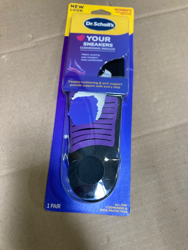 Photo 1 of Dr. Scholl's® Love Your Sneakers Full Length Insoles, All-Day Comfort for Slip on & High Top Sneaker, Prevent Discomfort, Arch Support, Absorb Shock, Trim Insert to Fit Shoe, Women Size 6-10, 1 Pair