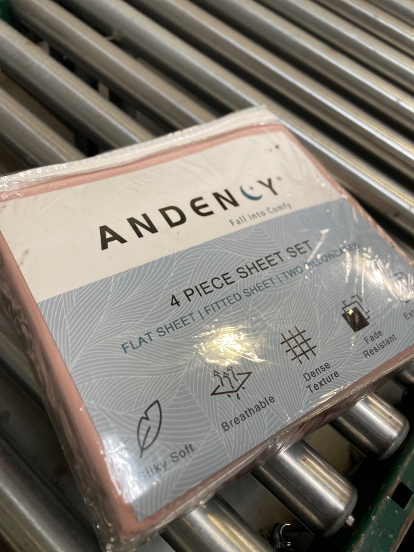 Photo 1 of Andency Blush Sheets Queen Set 4 Pieces, Super Soft Sheets for Queen Size Bed, Microfiber Queen Sheet Set, Deep Pocket Up to 16", Hotel Luxury Breathable & Cooling Bedding Sheets & Pillowcases