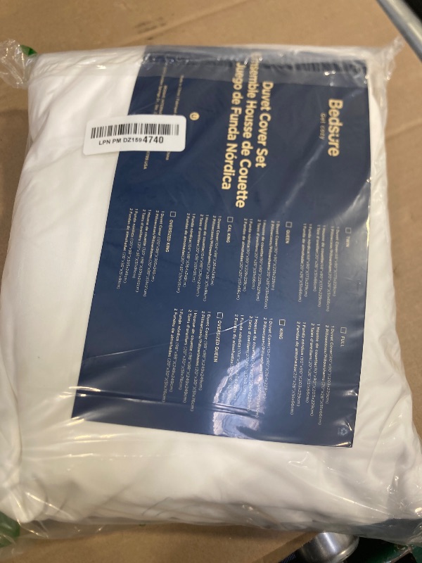 Photo 1 of Bedsure Duvet Cover King Size - Soft Double Brushed Bedding Set for Kids & Adults, Zipper Closure, 3 Pieces, Includes 1 Duvet Cover (104"x90") & 2 Pillow Shams, NO Comforter, White
