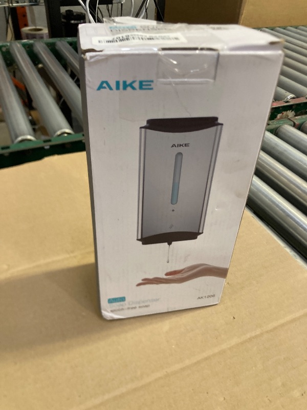 Photo 1 of AIKE Automatic Soap Dispenser Commercial Wall Mounted Liquid Dispenser Matte Black Finish 1100ml Large Capacity