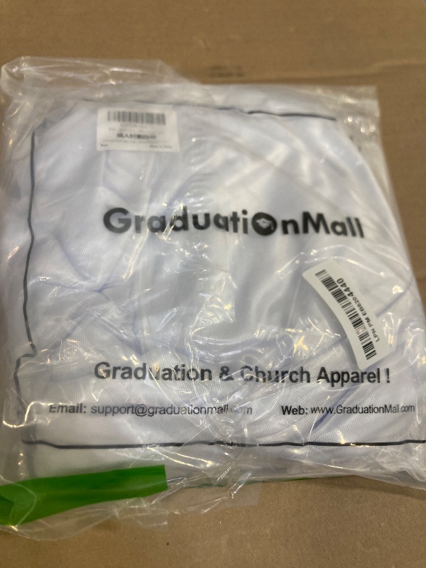 Photo 1 of GraduationMall Shiny Graduation Cap and Gown with 2025 Tassel for High School and Bachelor White 48(5'3"-5'5")