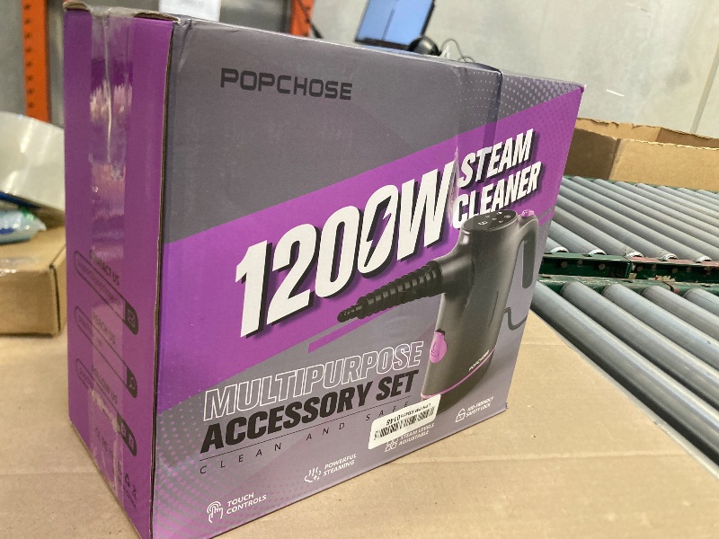 Photo 1 of POPCHOSE Handheld Steam Cleaner for Home, Portable Pressurized Steamer for Cleaning Grout, Surfaces, Bathroom, Couch, 20S Fast Heat Up, 12 Accessories, Steam Adjustable, Safety Lock, Graypurple