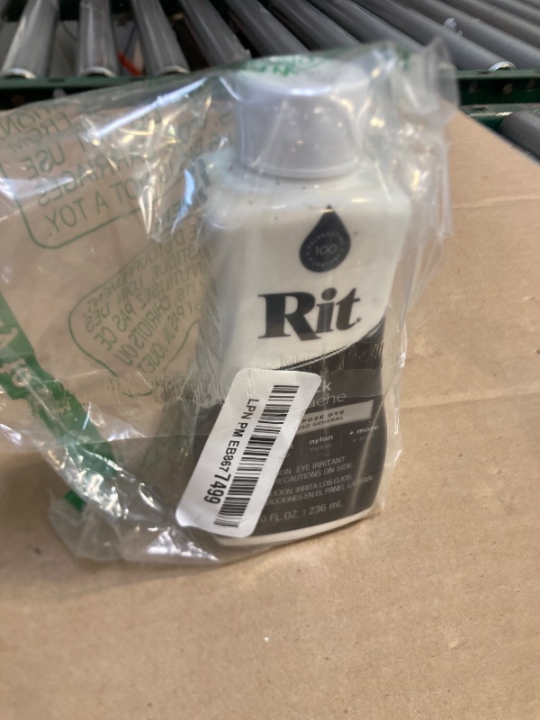 Photo 1 of Rit Dye – Liquid Fabric Dye for Crafting, Clothing, and Décor – 8 oz. Bottle – Black (Gloves Included)