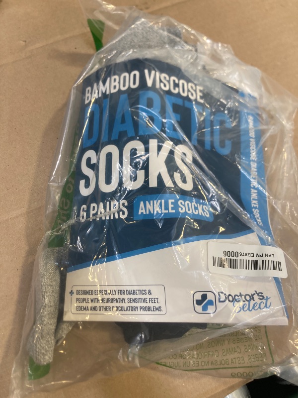 Photo 1 of Doctor's Select Viscose Bamboo Ankle Diabetic Socks for Women and Men - 6 Pairs | Sizes 9-12 and 13-15 | Black, White, Grey