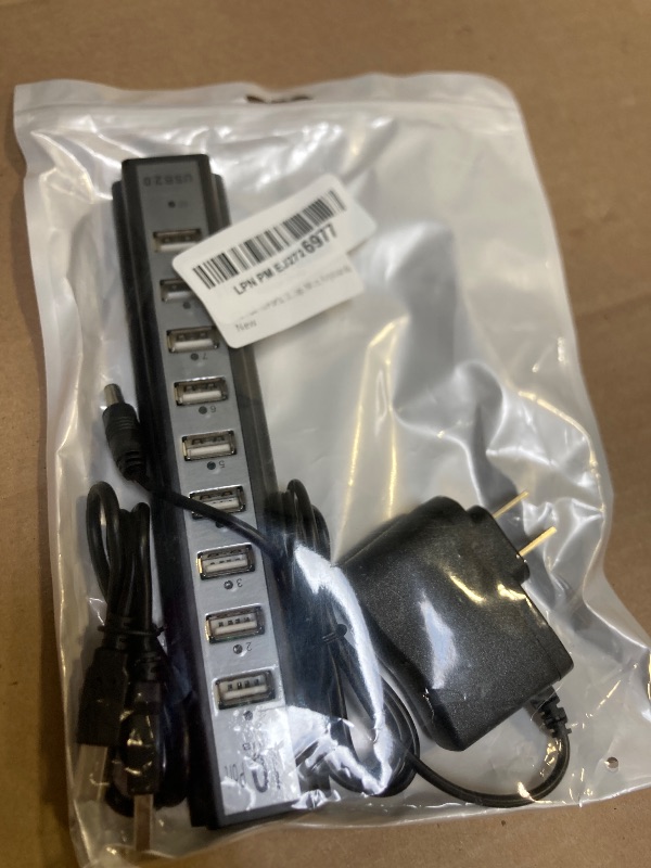 Photo 1 of USB Hub 10-Ports, USB Hub Extender Network Splitter Adapter Fast Charging/Data Transfer with Powered, for MacBook, PC, Laptop, Mice, Keyboards