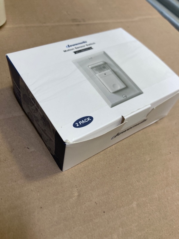 Photo 1 of DEWENWILS Motion Sensor Light Switch, Single Pole, Motion Activated Wall Switch, Needs Neutral Wire, 5A for Hallway, Bathroom, Storage Room, 2 Pack, UL Listed, White