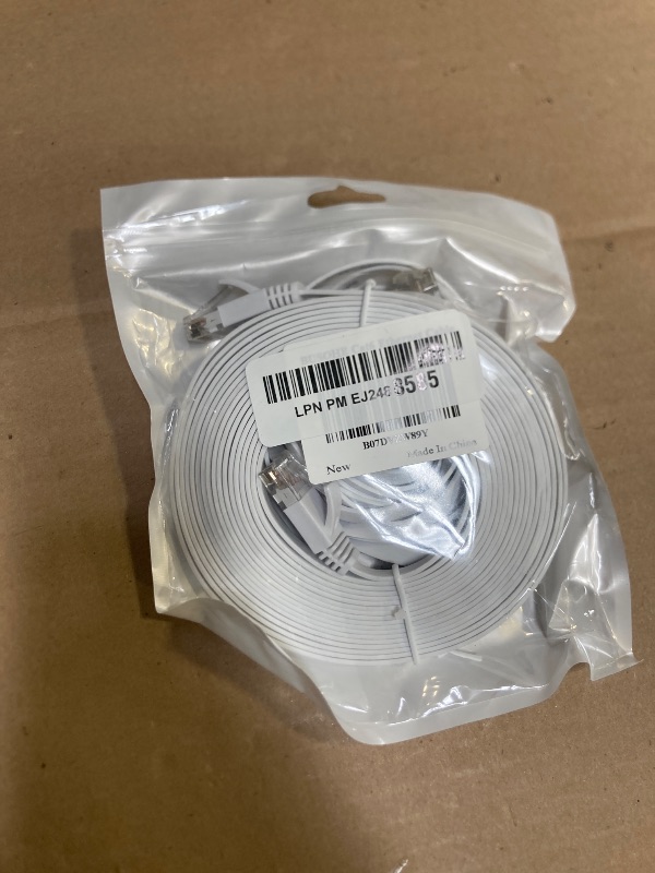 Photo 1 of BUSOHE Cat6 Ethernet Cable 15FT 2Pack White, Cat-6 Flat RJ45 Computer Internet LAN Network Ethernet Patch Cable Cord - 15 Feet