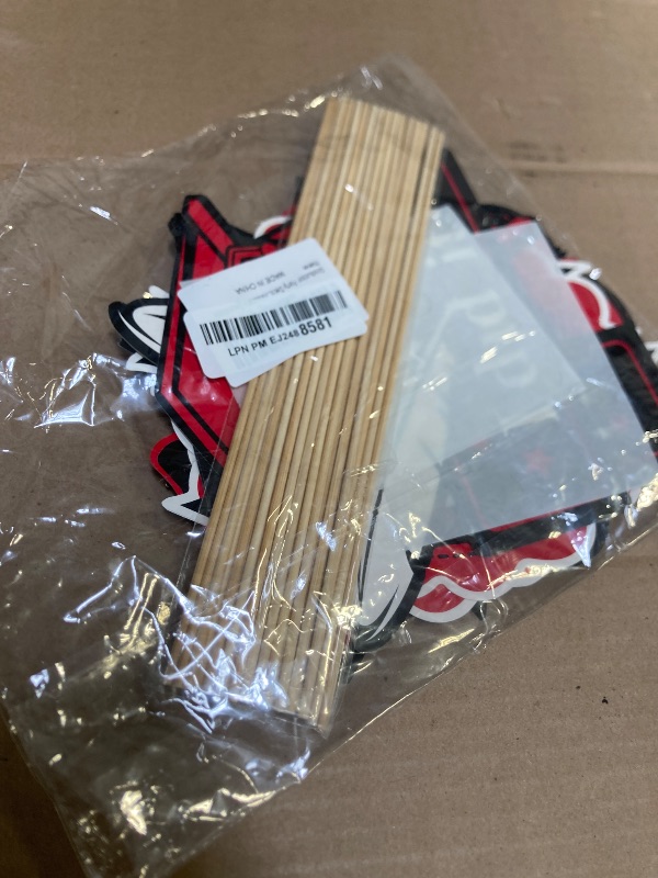 Photo 1 of Graduation Party Decorations Red Black 2025/Red Black Graduation Table Decorations -24Pcs Red Black Graduation Sticks Grad Table Toppers for 2025 Graduation Decorations