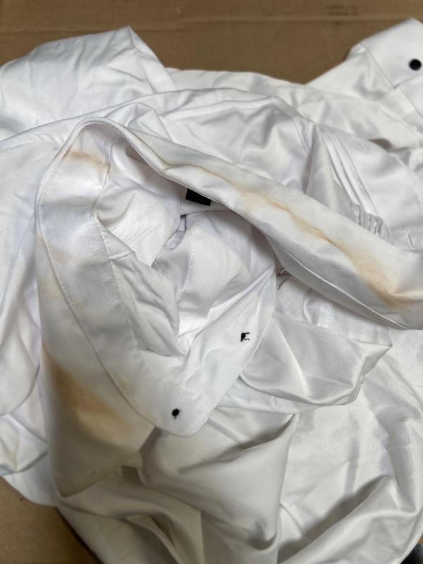 Photo 1 of Size M--J.VER Men's Tuxedo Shirt Formal Dress Shirt Pleated Long Sleeve Button Down Shirts for Prom Party Wedding White