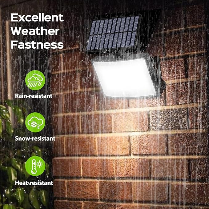 Photo 1 of Adiding Solar Outdoor Lights, 3500LM LED Flood Lights with 16.4 Ft Cable, Remote Control Solar Motion Sensor Lights with 3 Modes, Solar Powered Security Lights for Outside Patio, Yard, Garage