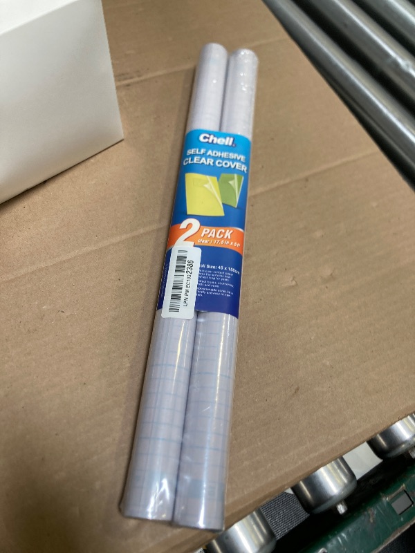 Photo 1 of Chell 2 Pack Clear Contact Paper Roll for Books, 17.5in x 5ft Clear Self Adhesive Book Cover Paper Protector
