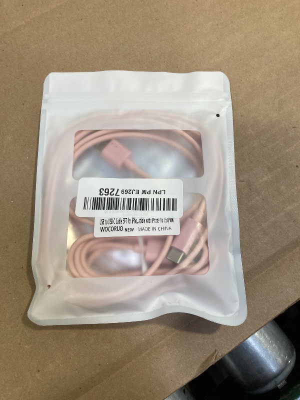 Photo 1 of 2 Pack USB to USB C Cable, [MFi Certified] Car Carplay Cable for iPhone 15, 5FT USB A to USB C Cable, Car Charger Cable Compatible with iPhone 15/15 Plus/15 Pro/15 Pro Max,iPad Pro/Air/Mini (Pink)