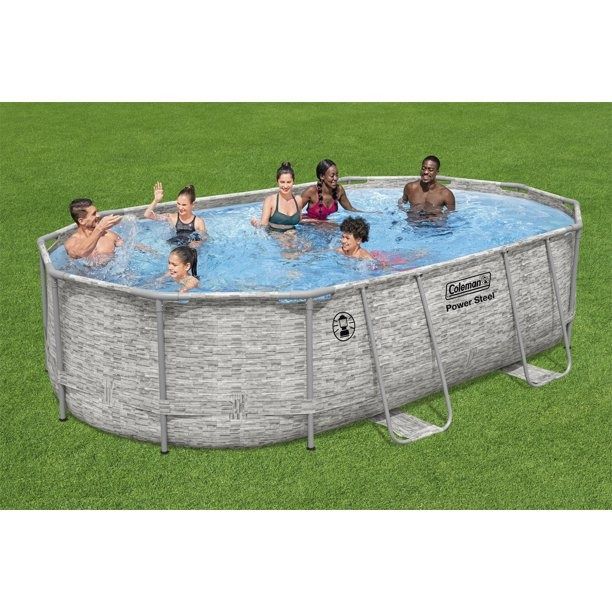 Photo 1 of Coleman 90481E Power Steel 16 Ft. X 10 Ft. X 42 in. Oval Above Ground Pool Set