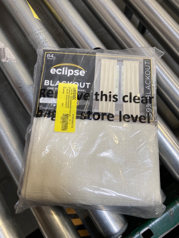 Photo 1 of  Eclipse Samara Solid Color Blackout Rod Pocket Single Curtain Panel Ivory 42 X 84 