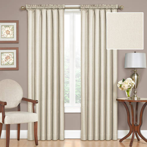 Photo 1 of  Eclipse Samara Solid Color Blackout Rod Pocket Single Curtain Panel Ivory 42 X 84 
