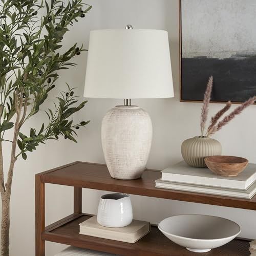 Photo 1 of  Nourison 23" Unglazed Ceramic Jar Table Lamp 
