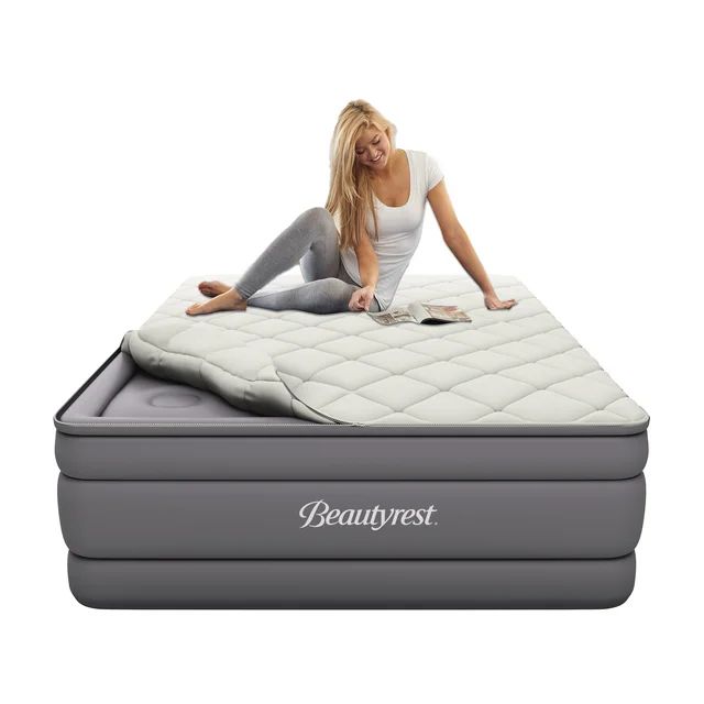 Photo 1 of Beautyrest 20" Cushion Aire Queen Quilted Pillow Top Cover Air Bed Mattress with Built-in Pump