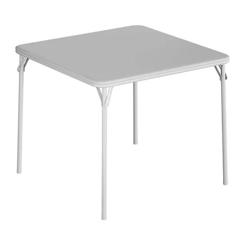 Photo 1 of GARVEE Folding Table, 27.9 Inch Tall Folding Card Table, Portable Square Folding Table with PU Soft Cushion, Grey Metal Foldable Table Suitable for Living Room, Office, Camping
