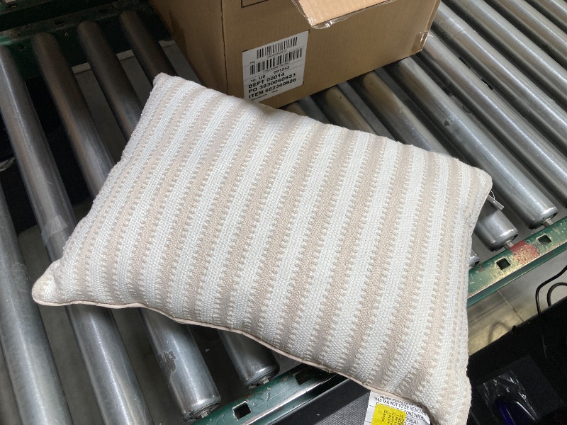 Photo 1 of Mainstays by Becky G. & Alejandra Oblong Decorative Pillow, Green Cabana Stripe, 14" x 20"
