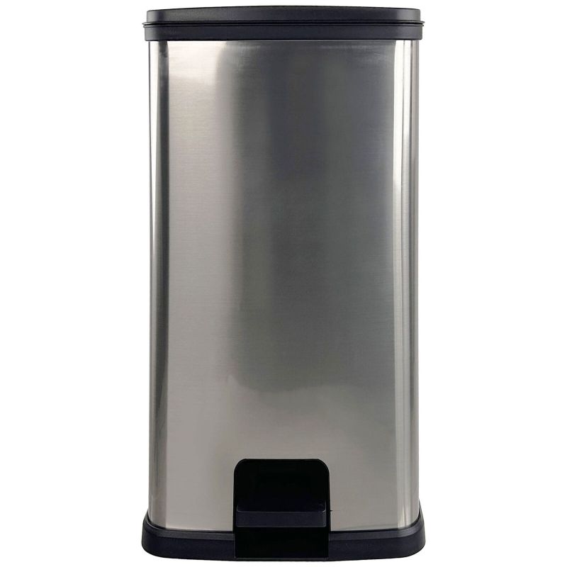 Photo 1 of  Mainstays 13.2 Gallon Trash Can. Plastic Rectangular Step Kitchen Trash Can Silver 