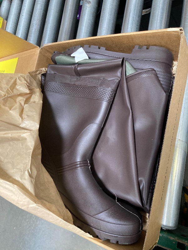 Photo 1 of FROGG TOGGS Men's Nylon Rana II PVC Bootfoot Hip Wader, Brown Cleated, 12