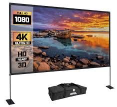 Photo 1 of  Onn. 120" Portable Indoor/Outdoor 16:9 Projection Screen 