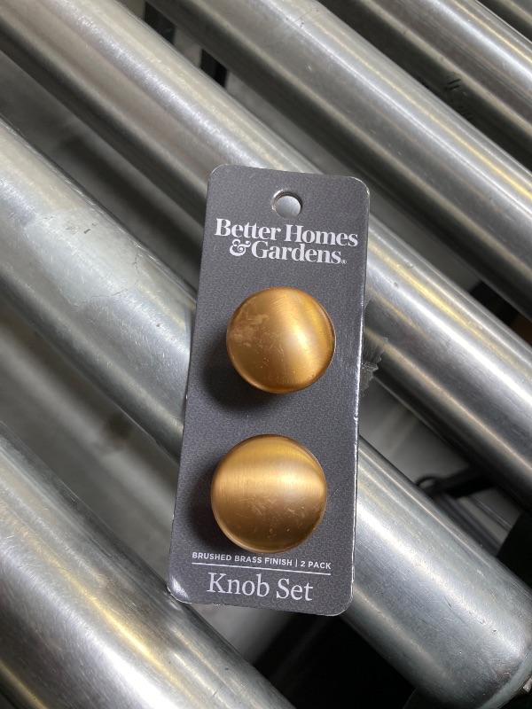 Photo 1 of  Better Homes & Gardens 1-3/16 (30mm) (4oz) Round Knob Brushed Brass 2 Pack 