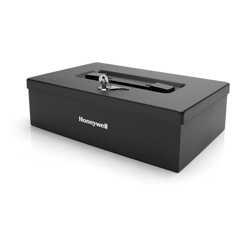 Photo 1 of  Honeywell Steel Security Box Safe with Key Lock, Black 