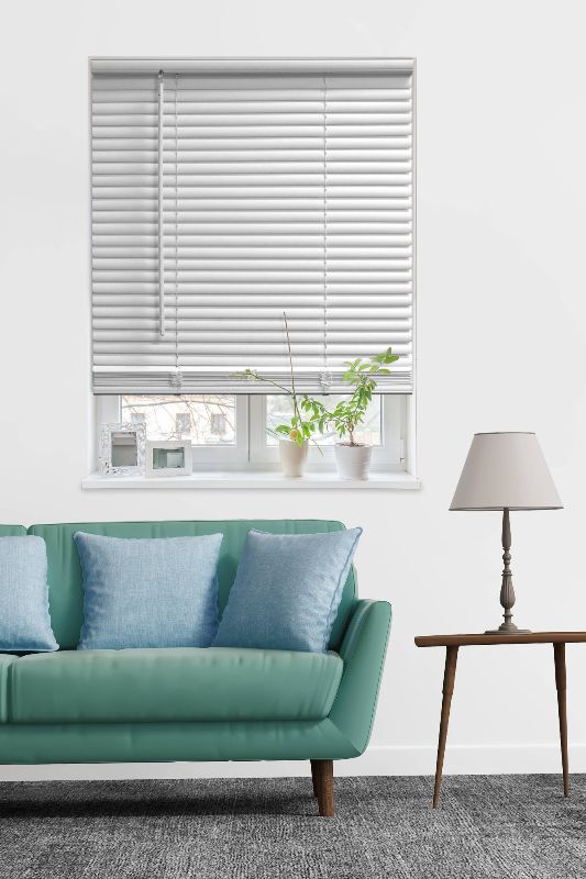 Photo 1 of Mainstays 1 Cordless Room Darkening Vinyl Blinds White 42 Width X 64 Length