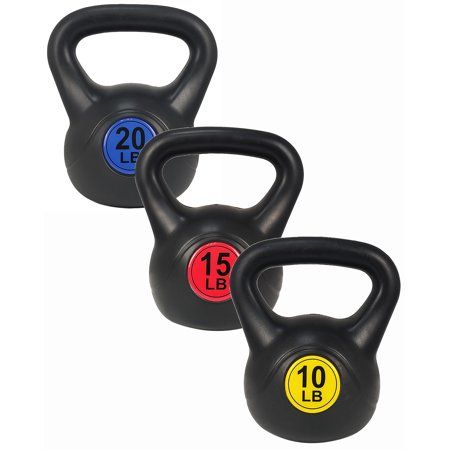 Photo 1 of BalanceFrom Wide Grip Kettlebell Exercise Fitness Weight Set 3-Pieces: 10lb 15lb and 20lb Kettlebells