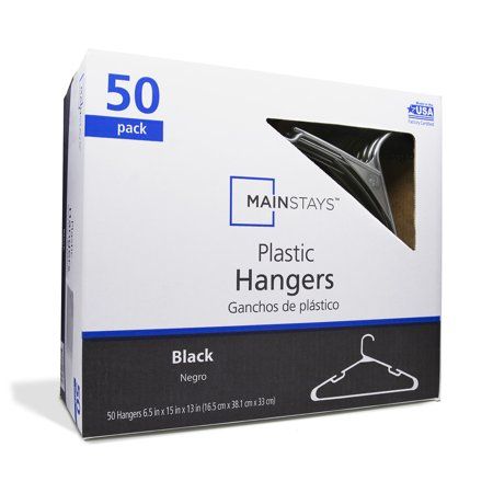 Photo 1 of Mainstays Adult Clothing Hangers 50 Pack Black Durable Plastic