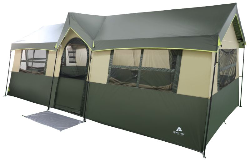 Photo 1 of Ozark Trail Hazel Creek 12 Person 3-Room Cabin Tent 20 X 9 X 84 Green