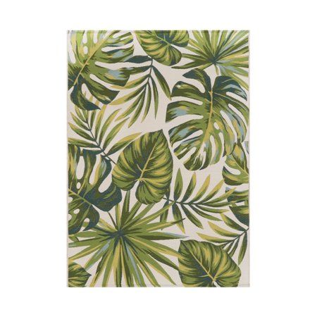 Photo 1 of  Better Homes & Gardens Green Palm Leaf Woven Outdoor Rug 6 X 9 