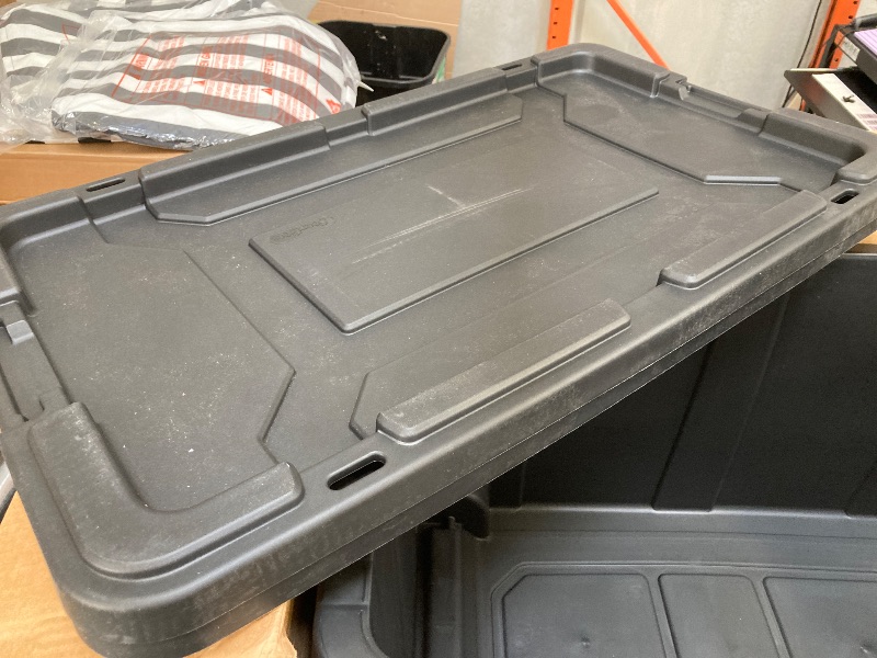 Photo 1 of Sterilite Extra Large Storage Bin, 40 Gallon Wheeled Plastic Storage Container with Handle, Black, Pack of 2